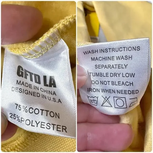 NWT GFTD LA Gifted Academy Yellow Pullover Hoodie Men’s S